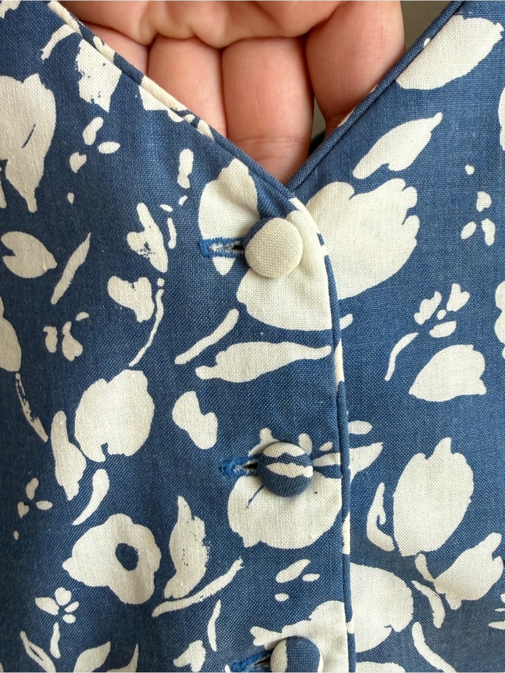Vintage Laura Ashley blue floral 100% cotton made in Great Britain dress US 12 - Picture 5 of 9